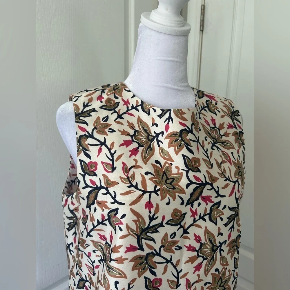 Tory Burch, 100 % silk Esmeralda floral vine dress garden party shower size 8‌